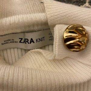 Gold Button Mock Neck Sweater